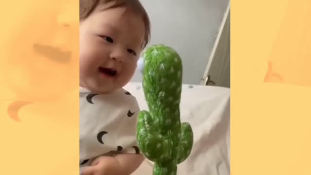 Baby talk to cactus 🌵 funnyvideo