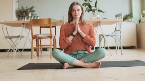 Woman Doing Morning Exercise - Yoga