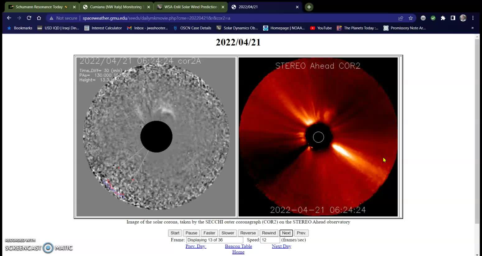 Solar Weather Update, UFO's, Schumann Possibilities
