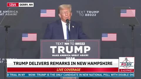 President Trump in New Hampshire asking how much money Biden got from Iran?