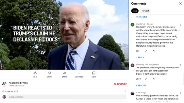 BIDEN STATES TRUMP IS NOT ON SECURITY BRIEFING AND PROVES OK TO TAKE DOCS HOME
