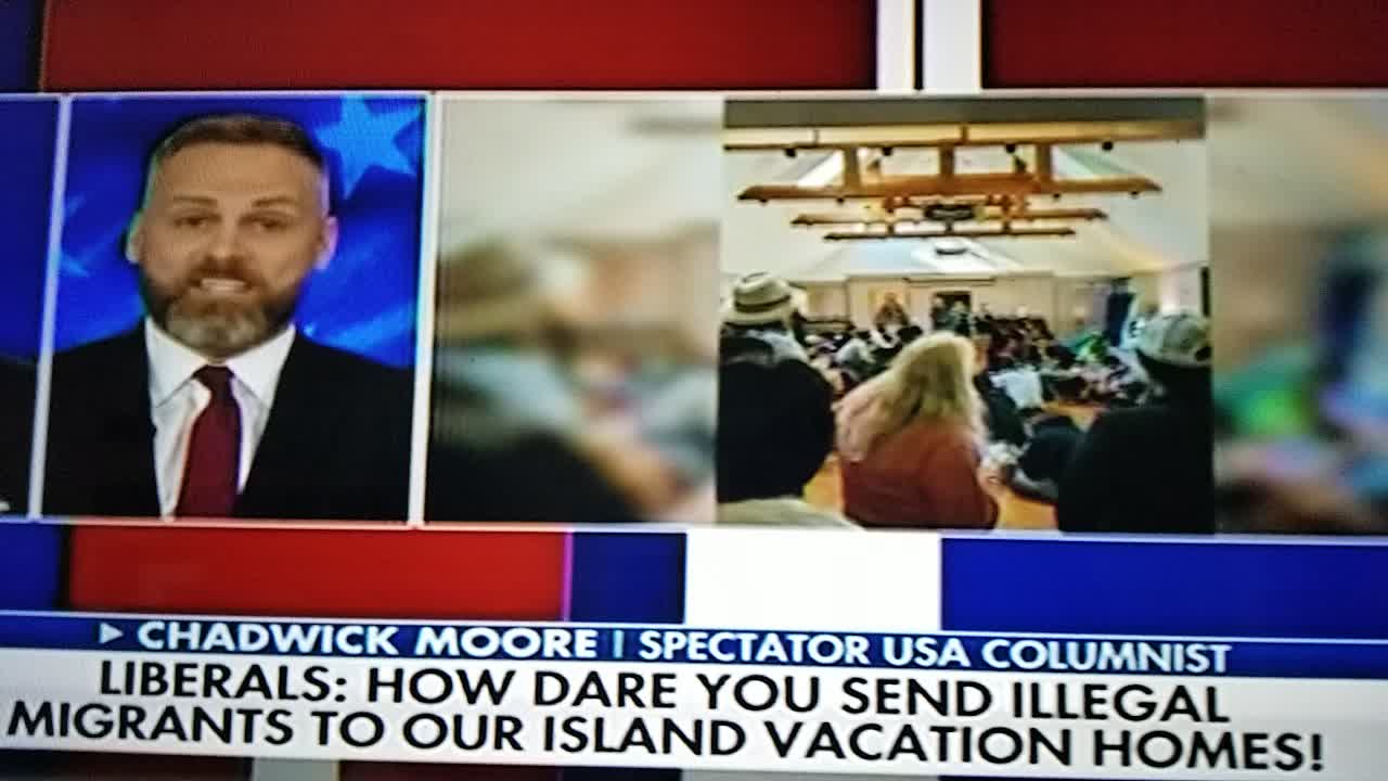 Tucker Carlson laughs at the reaction of Illegals at the Martha's Vineyard