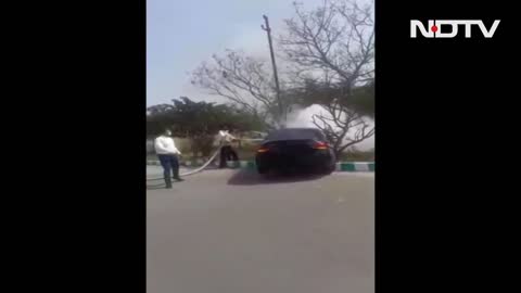 Mercedes Crashes, Catches Fire Near Noida F1 Track, Driver Escapes Unhurt