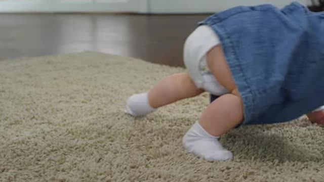 Baby Girl Crawling On The Floor · Free Stock Video