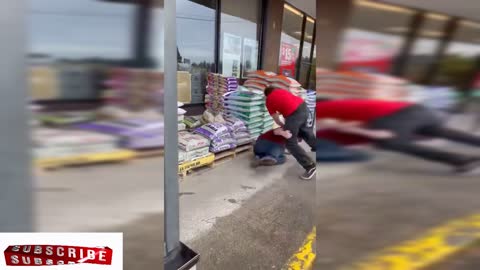 Employees at Lake City Ace Hardware in Seattle enforce the mask mandate with a bat.