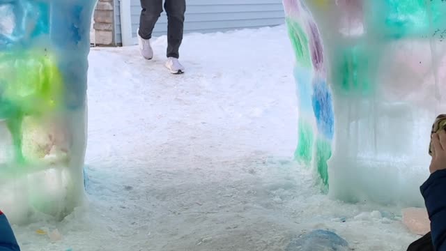 Rainbow Colored Igloo Brightens up a Cold Winter