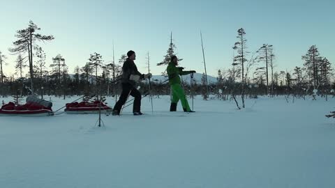 One night in Finnish Lapland with northern lights