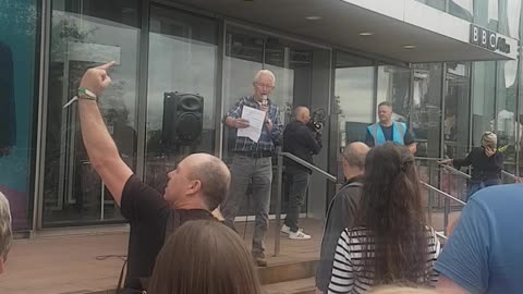 Glasgow, Anti-Lockdown Protest visits BBC Scotland office