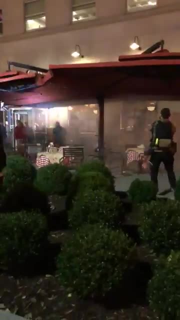 Fireworks thrown at Trump supporters from BLM Marxists