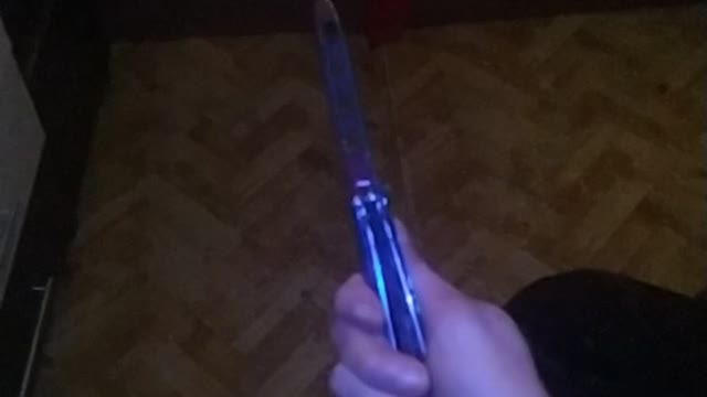 Butterfly knife flying trick😈