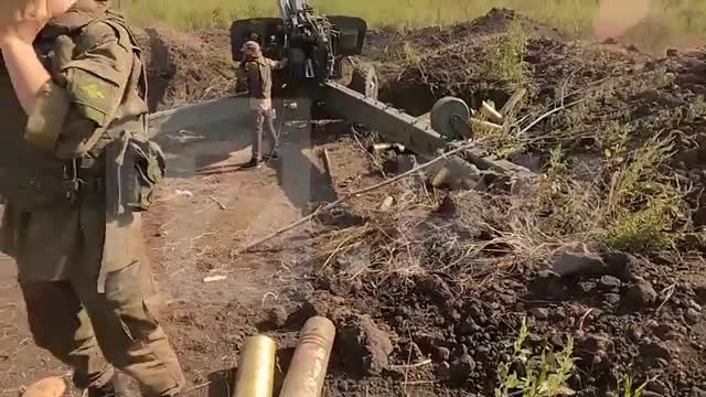 Destruction of positions of Ukrainian militants by DPR artillery strikes