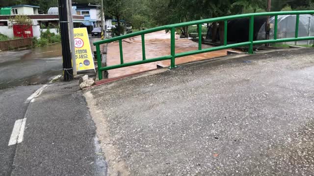 Fast current with flash flood
