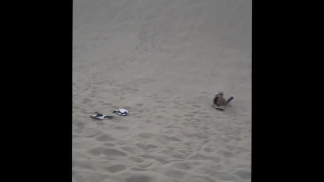 Eating sand coming down the hill!