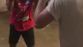 Mitt training with Josh
