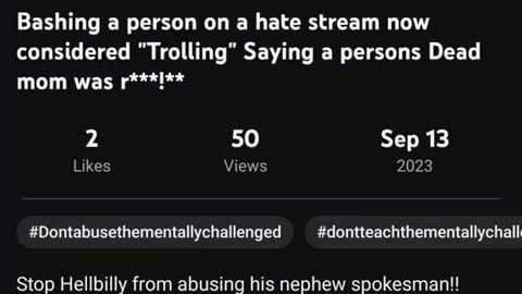 Bashing a person on a hate stream