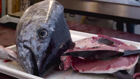 Cleaning A Big Tuna