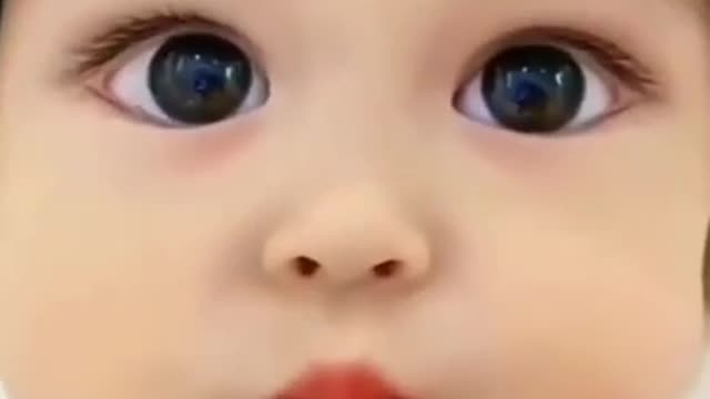 Cute baby kissing