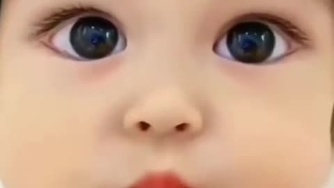 Cute baby kissing