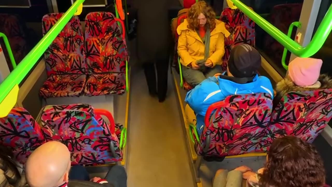 Driver makes the bus accessible to a wheelchair user