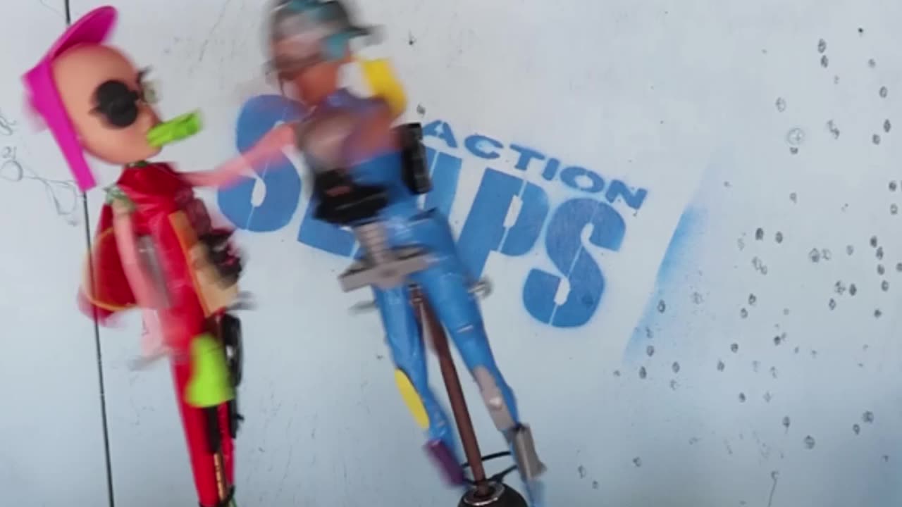 I Fought a Doll With a Big Head And Tiny Arms Against a Normal Doll on Drills | (Slow-Mo)