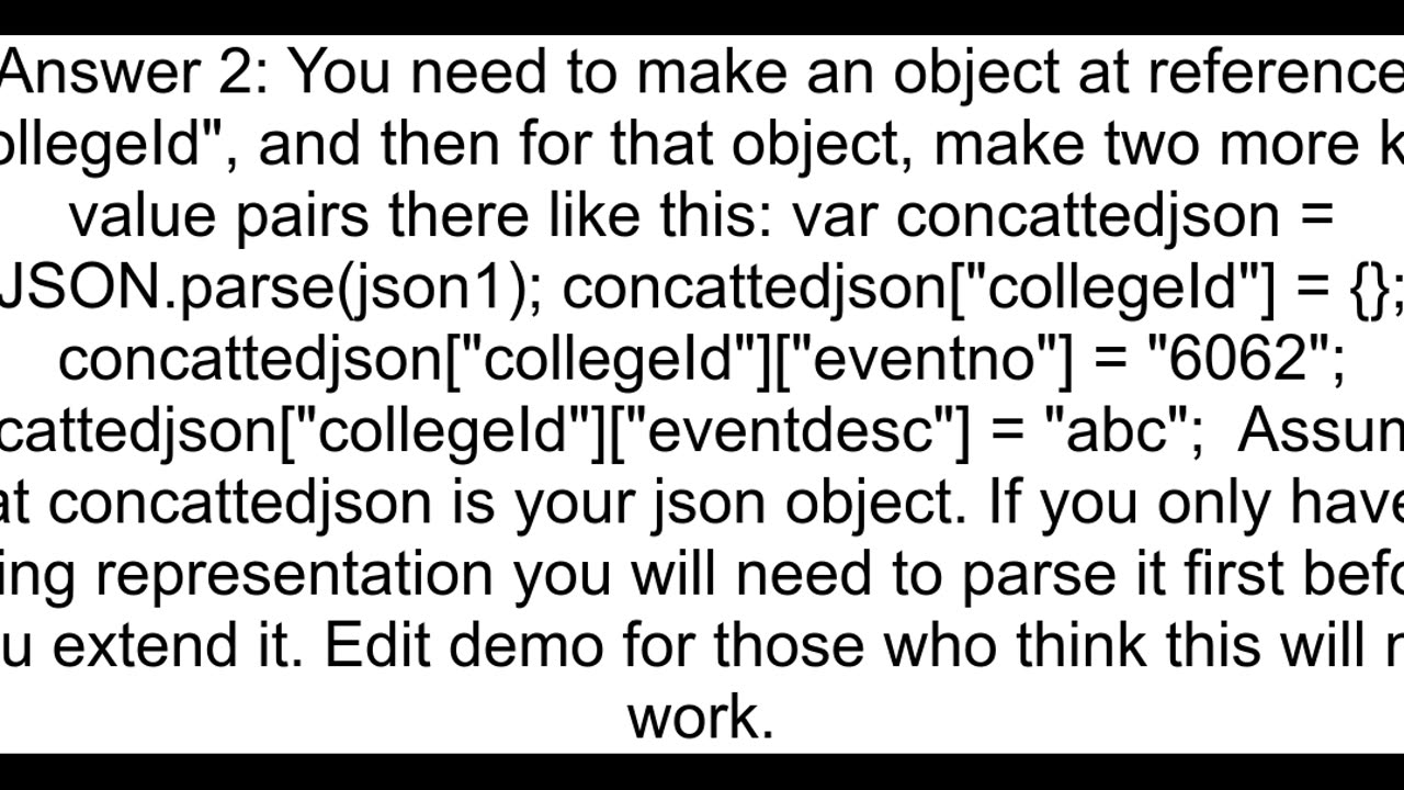 Appending a key value pair to a json object