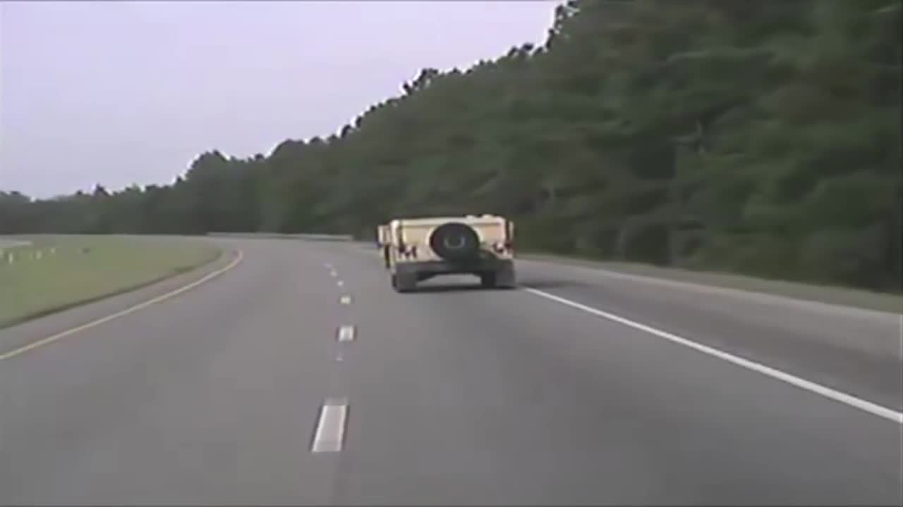 Deranged Man In Stolen ARMORED Military Humvee Are Chased By Police