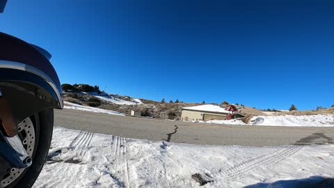 Indian motorcycle snow ride