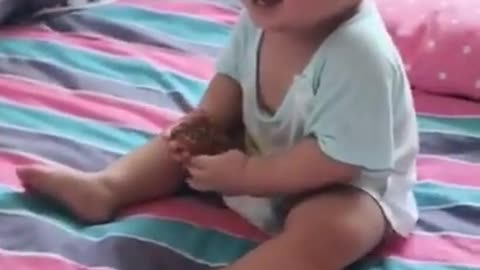 funny baby laughing video