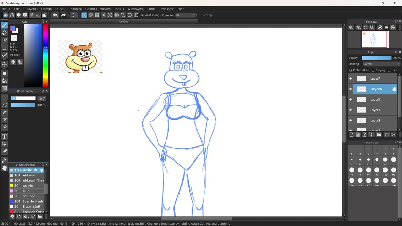 Drawing Sandy Cheeks 1