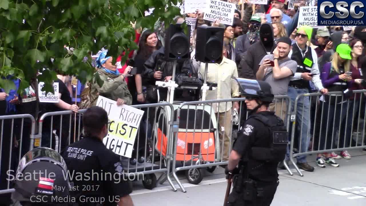 AntiFa Arrives At Seattle #MarchAgainstSharia Event And Acts Like Toddlers With Noisemakers