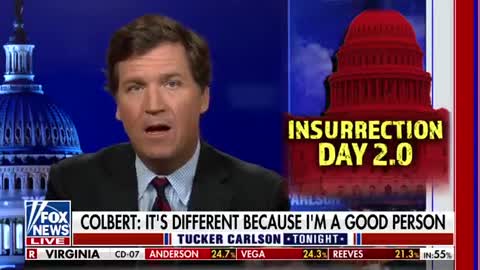 Tucker Carlson: Stephen Colbert sounds like a Biden flack.