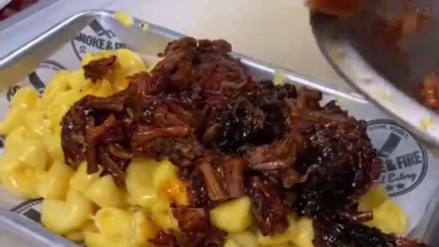 A fusion of macaroni and meat sauce!