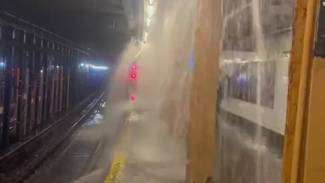Major flooding is occurring in Bronx, New York, due to heavy rain