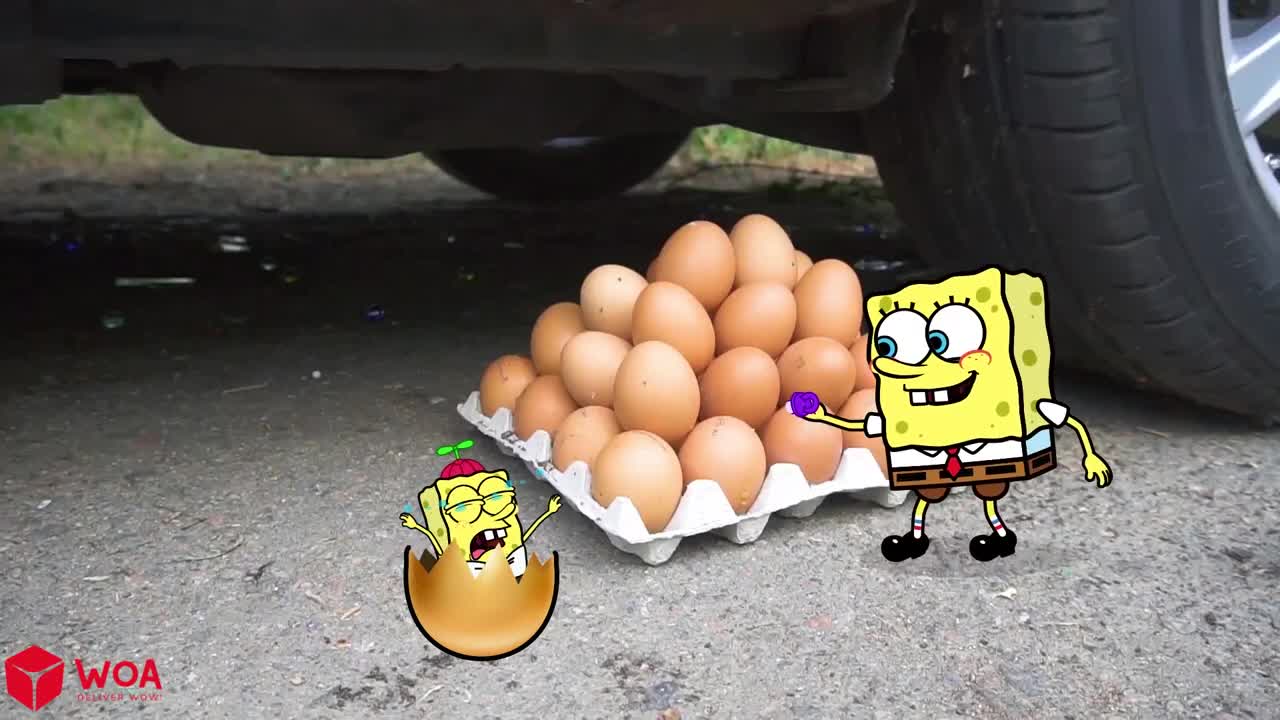 Don't destroy Spongebob's Kinderjoy, eggs and watermelon ,kids' newest video
