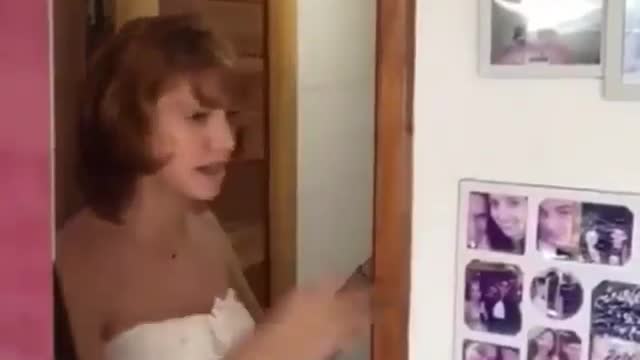 Girl singing in the bathroom