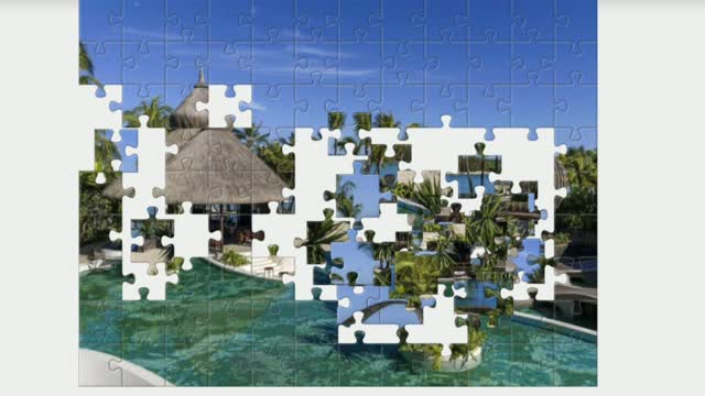 Puzzle. Holidays in Tahiti.