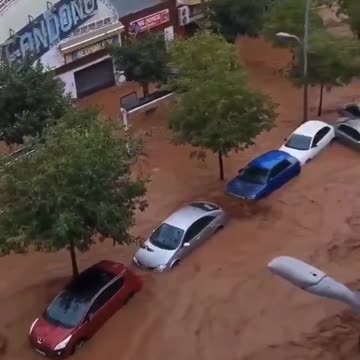 Heavy rains have caused flooding in Almendralejo Badajoz, Spain