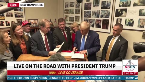 President Trump Signs Candidacy Papers Today in New Hampshire.