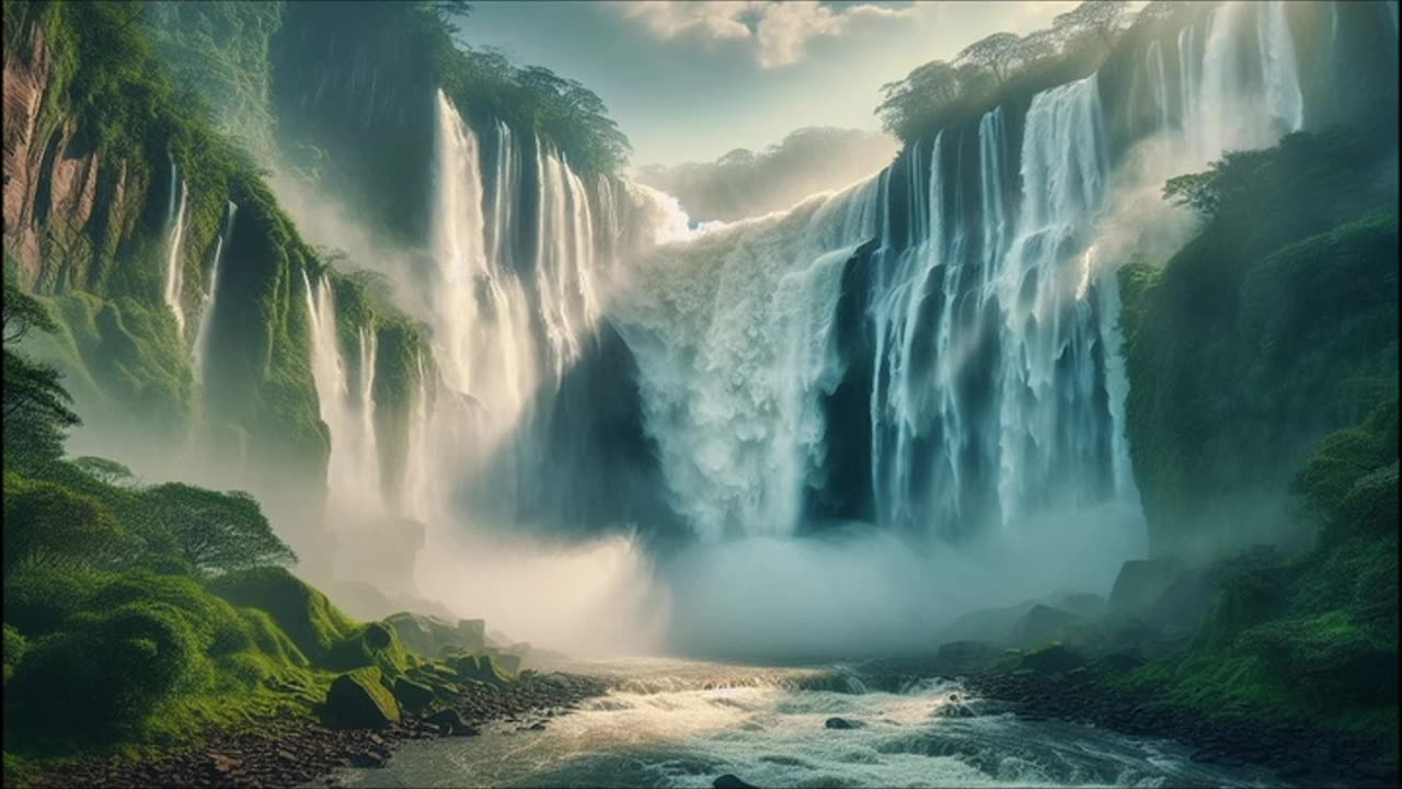 Relaxing Waterfall sound for 12 hours