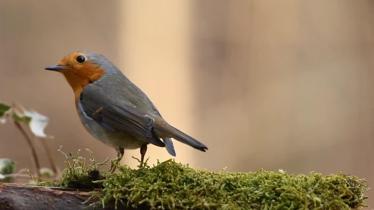 Robin forest Bird natural video