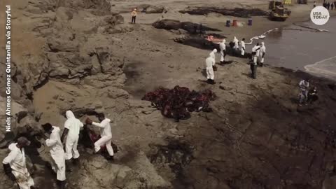 Peru cleans up crude oil spill caused by volcano eruption near Tonga