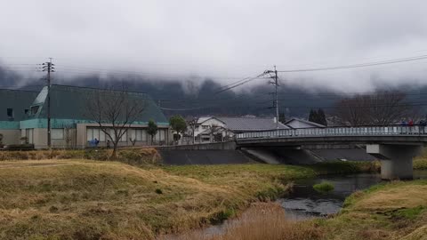 a quiet village scene in Fukuoka