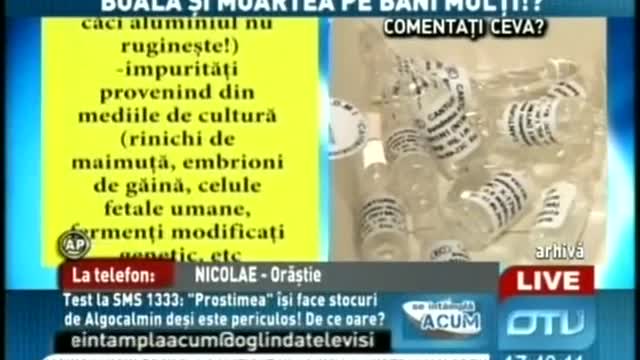 Dezlantuit impotriva Farmafiei si a vaccinurilor - Tudor Barbu varsa tot pe OTV, 2011 (P.2)