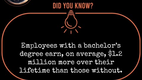 employees with a bachelor’s degree earn, on average, $1.2 million more over their lifetime