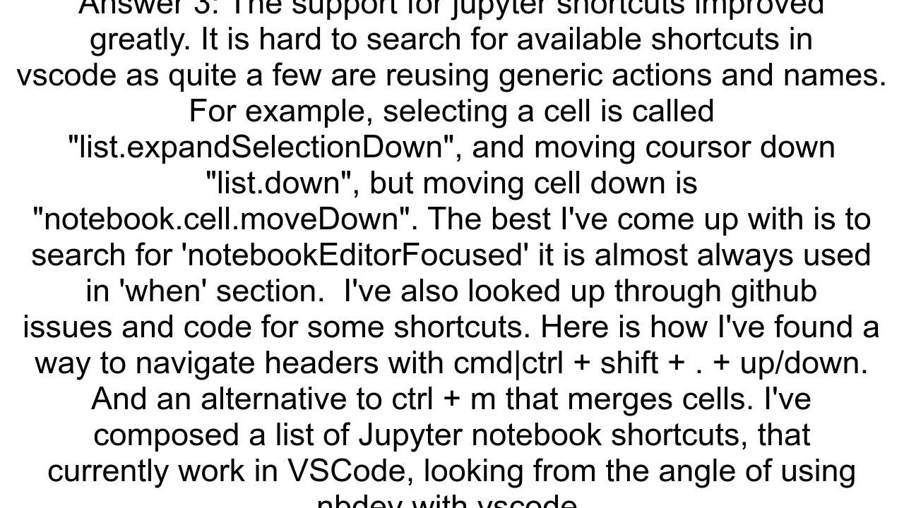 How to display and edit all Jupyter shortcuts in vscode similar to typical jupyternotebook