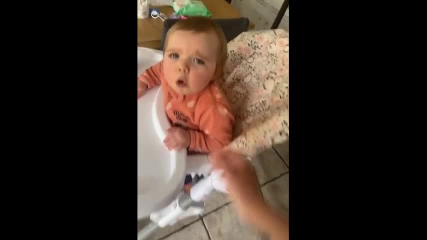 Baby girl adorably tries to prank mom with fake cough