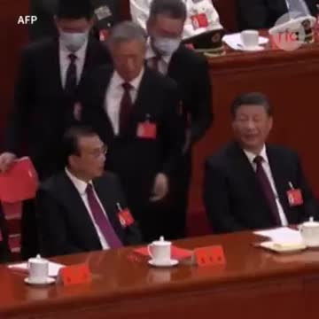 Hu Jintao chef du parti communiste chinois arrêté en direct