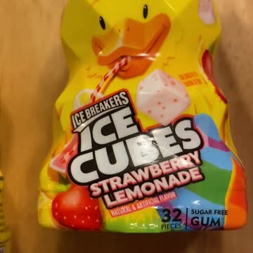 Ice cube strawberry lemonade gum