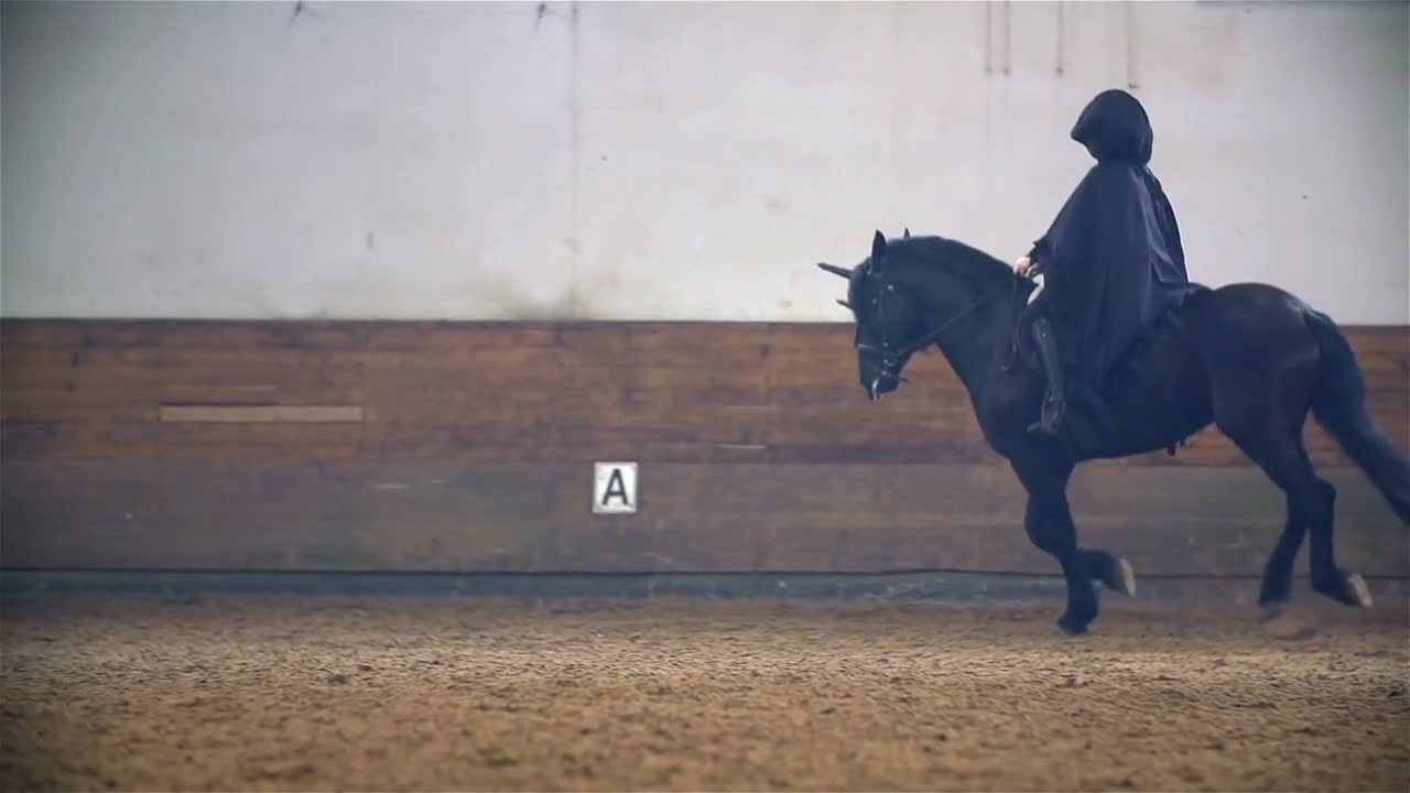 Slow Motion Sauron Galloping On Black Horse