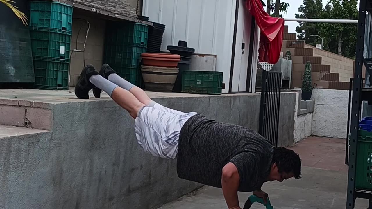 10 Decline Push-ups off 4 Foot Ledge!